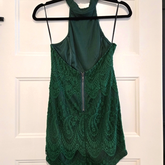 Love Green Lace Backless Dress - Picture 2 of 3